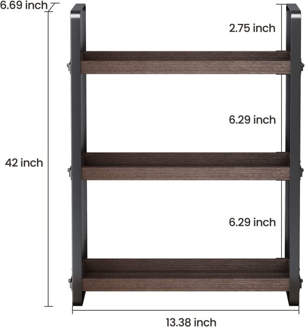 Bathroom Countertop Tray,Cosmetic Tray,Bathroom Organizer,Bathroom Counter Stand,Countertop Organizer,Countertop Storage Shelf (Brown 3 Tier) - Image 6