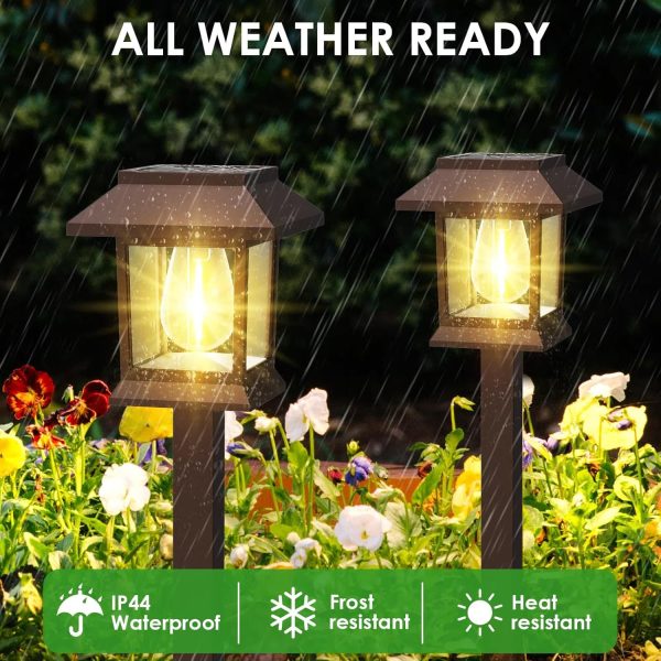 Solar Pathway Lights Outdoor, 12 Pack Upgraded LED Waterproof Solar Outdoor Lights, Solar Garden Landscape Lighting for Outside Driveway Garden Landscape Walkway Path Yard Lawn Decor (12) - Image 7
